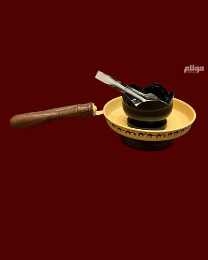 Charcoal Incense Burner with Wooden Handle